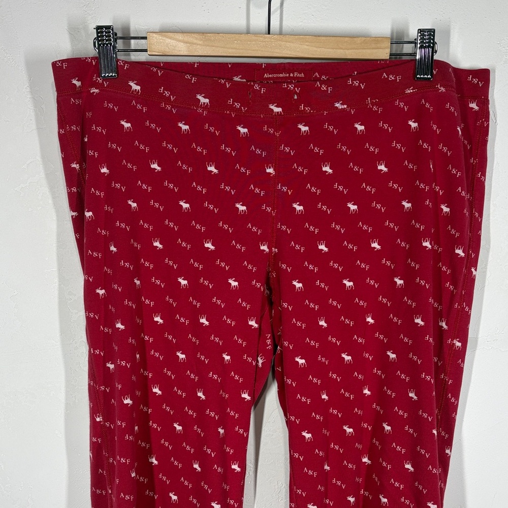 Abercrombie & Fitch red moose print longe pants size xs - Picture 2 of 9